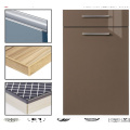 Portas modernas do armário de cozinha acrílico lustroso com borda de borda do PVC (personalizado)